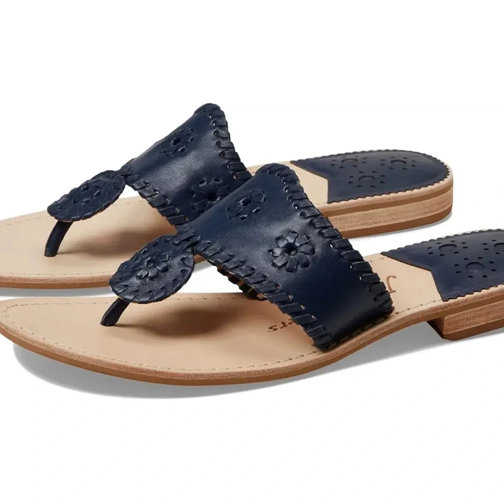 New! Jack Rogers Jack Flat Sandal Midnight Navy Blue Size 7 - Picture 2 of 10